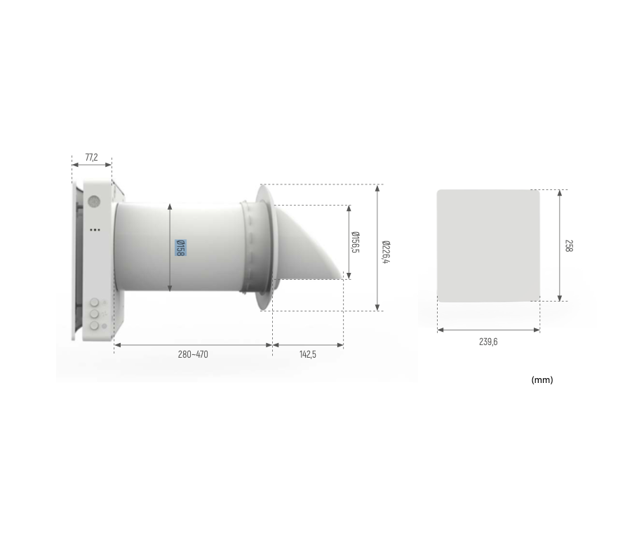 Airwoods Eco Pair Plus keraamilise soojusvahetiga ventilatsiooniseade