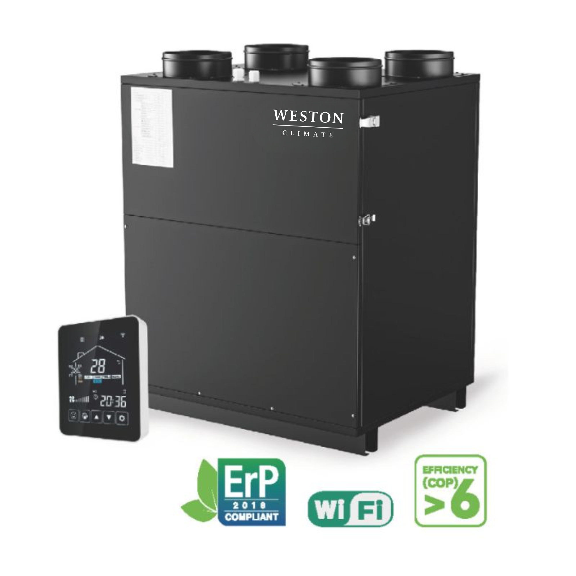 Sistema de ventilação com bomba de calor Weston Climate HCVENT 350-950 m³/h-01
