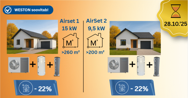Heat pump kits for house up to 260m2, house up to 200m2